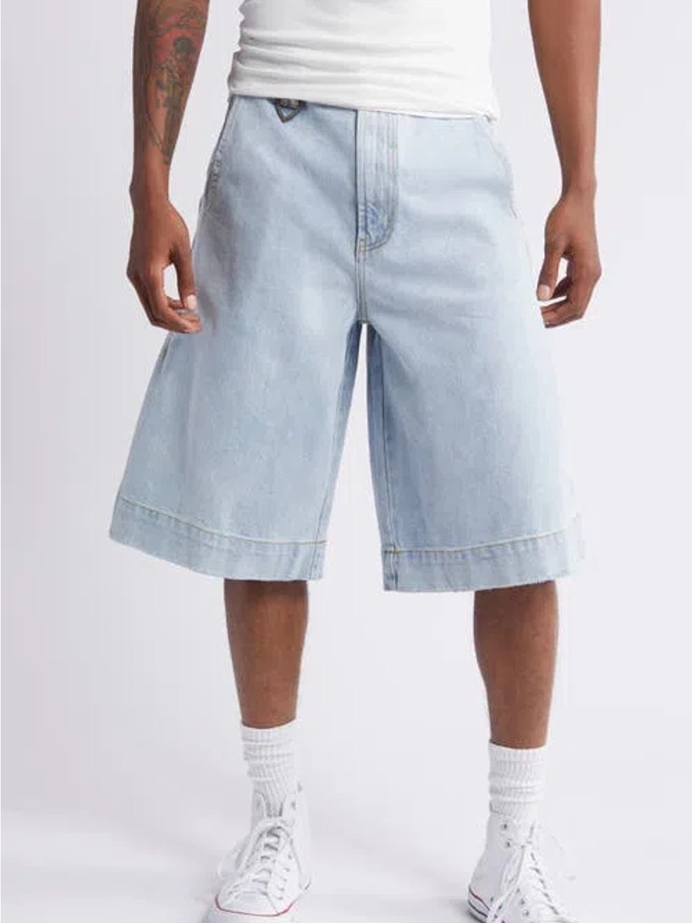 Elwood Trapezoid Denim Shorts